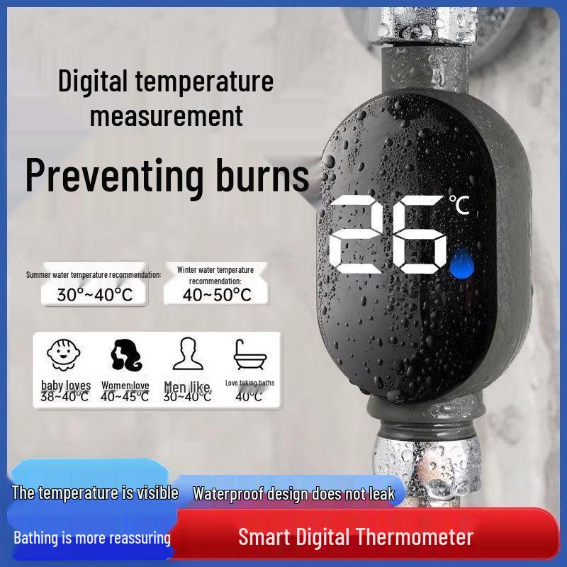 LED Visual Shower Thermometer for Baby Bath & Temperature Control
