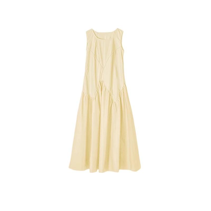 [Original practice + inner lining] Vest dress light yellow women's clothing summer dopamine sweet age reduction a word