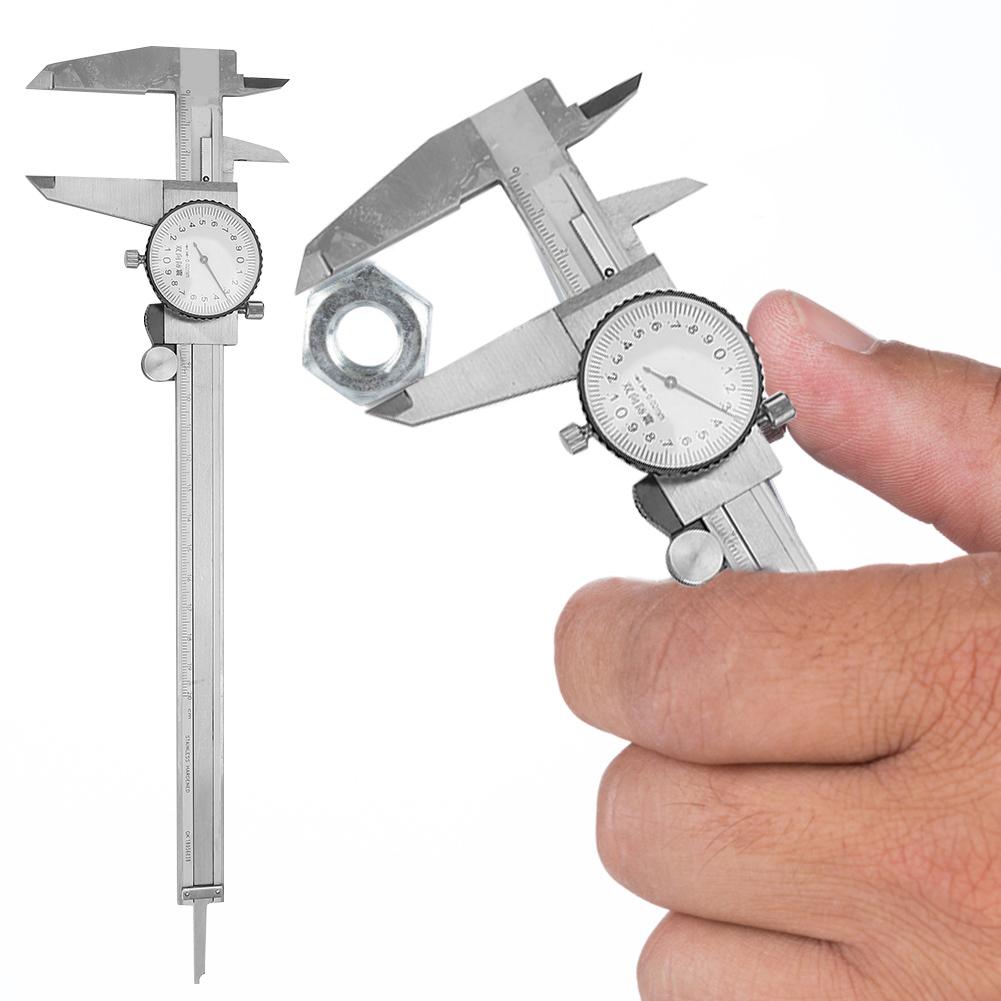 Stainless Steel Dial Calipers Shockproof High Precision Vernier Caliper 0 200mm for 0.02mm