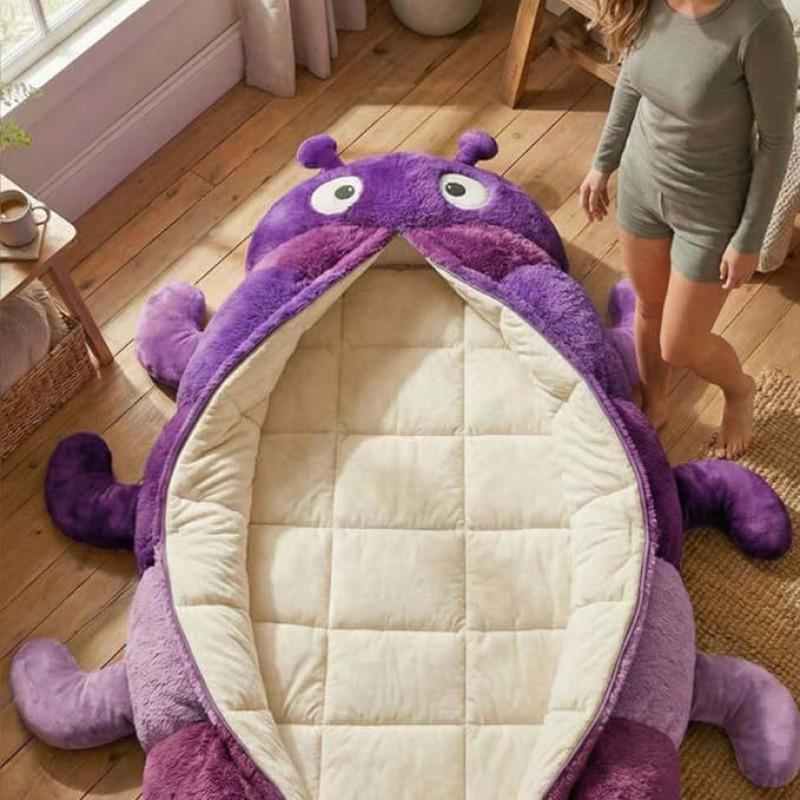 Cartoon Caterpillar Sleeping Bag Soft Comfortable Sleep Kids Adults 80x180cm