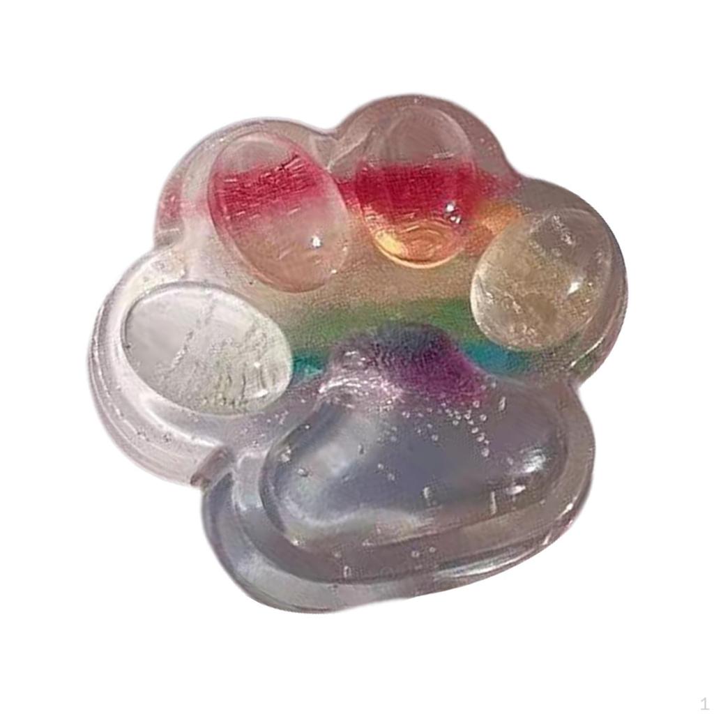 Cat Paw Sensory Toy Party Favors Pocket for Kids Adults Soft Rubber Hand pink