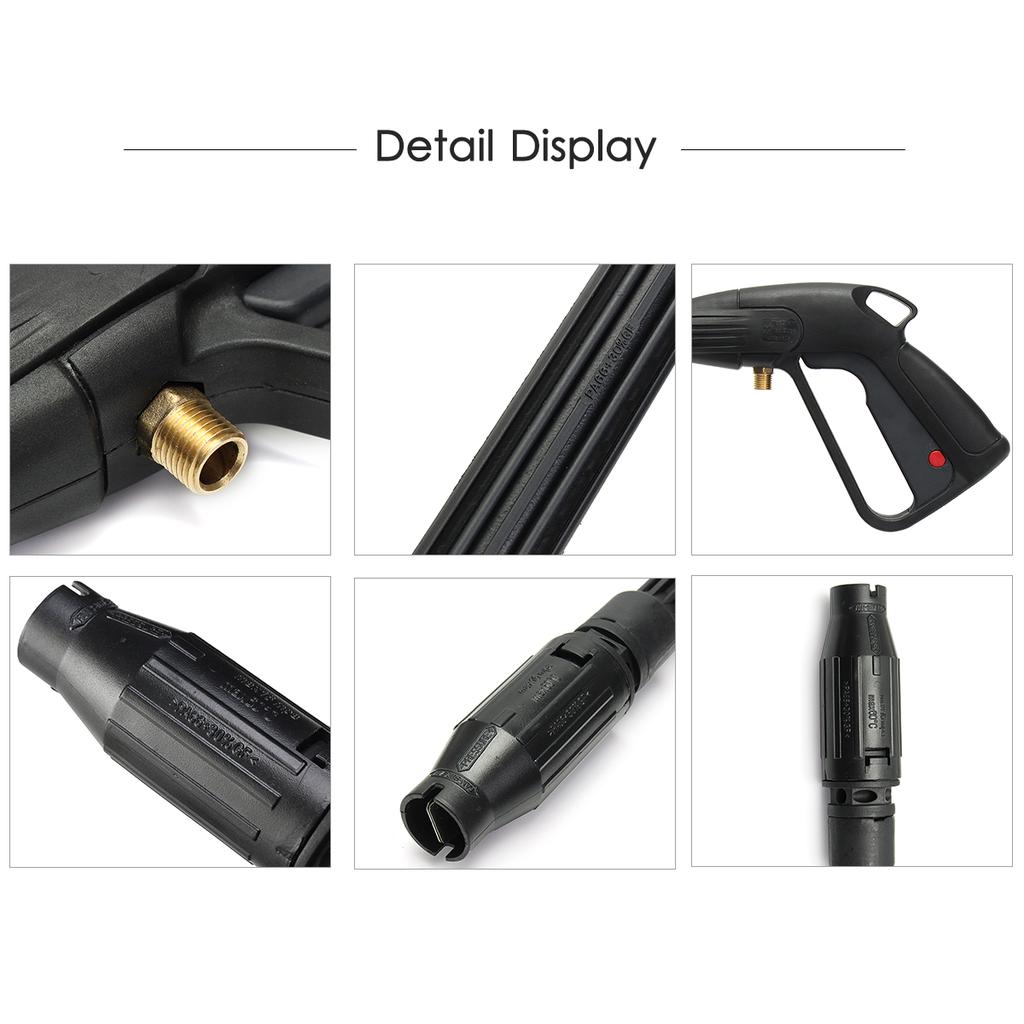 High Pressure Washer Gun High Power Washer Water Spray Gun with Long Wand 160bar Cleaning Tool for