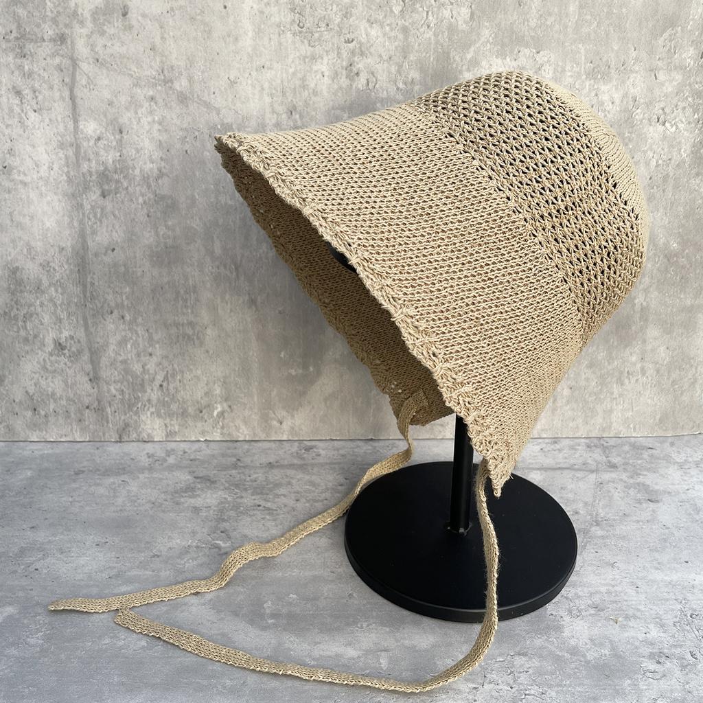 New Summer Loli Wind Light and Thin Rear Split Fisherman Hat Children Fashion Foreign Gas Hollow Lace-up Sunshade Bucket Hat
