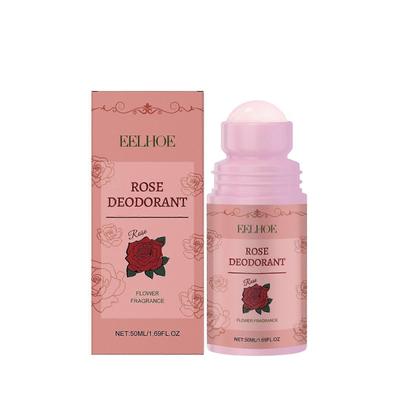Rolo Corporal Rosa Fragrância Natural Axila Seca Hidratante Desodorante Bastão de Cuidado Conveniente 50ml