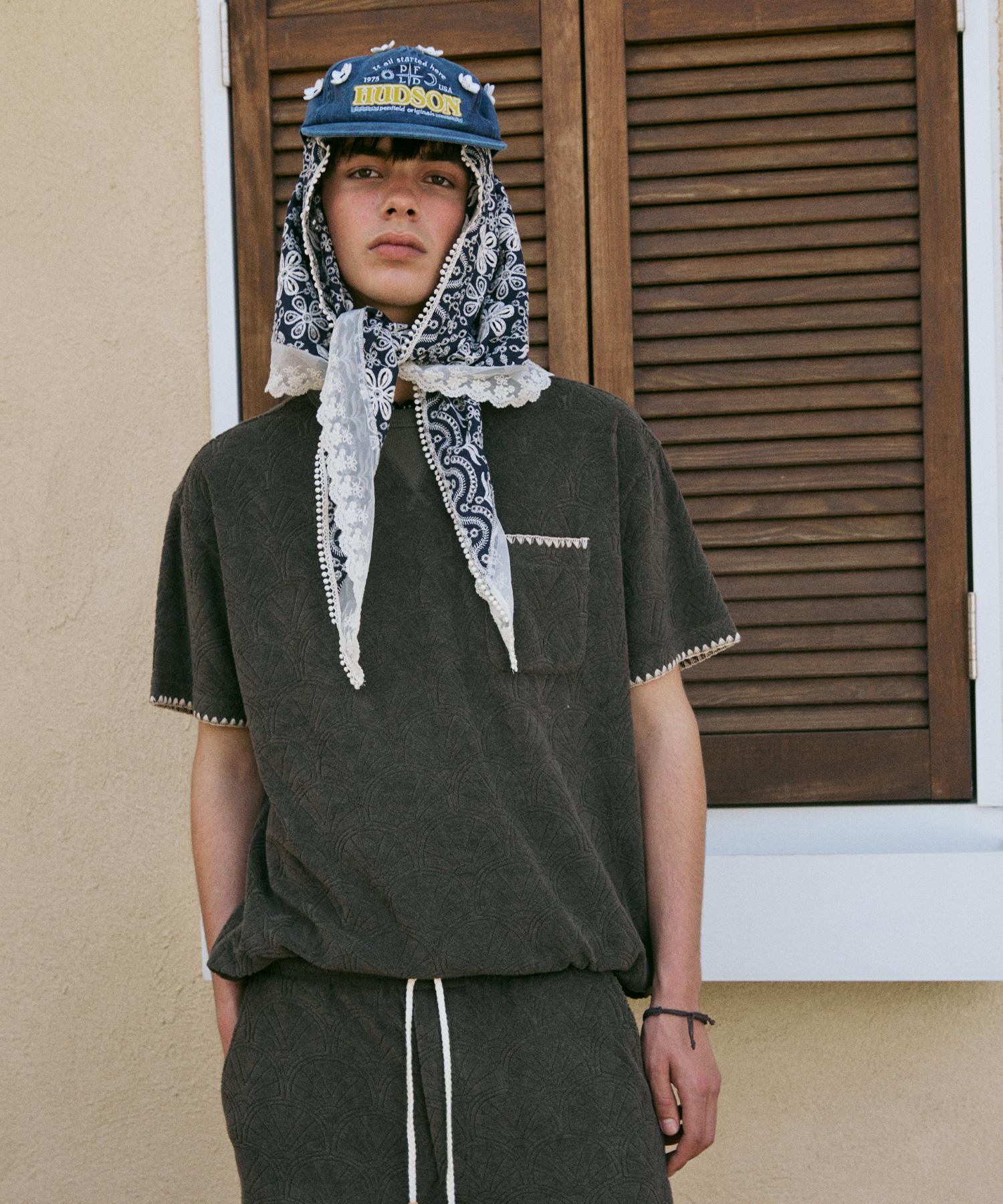 Penfield Resort Shell Pattern Terry Half T-Shirt Olive_Fr2Kt201 Olive/S