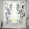 Rideaux transparents avec yeux bleus, Art de tigre blanc minimaliste abstrait, pour enfants, chambre à coucher, salon, cantonnière de fenêtre, décor de cuisine