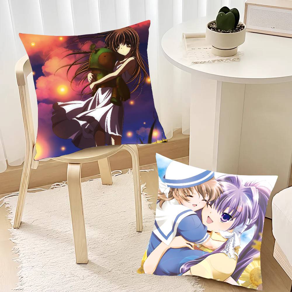 Clannad Anime Kuddöverdrag Fyrkantig Kudde Sovrum Soffa Fritid Komfortkudde Bil Heminredning