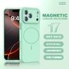 Magnetic Liquid Silicone Phone Case For iPhone 11 12 13 16 17 Pro Max Air 15 14 16 Plus Magsafe Official Charge Protector Cover