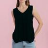 Women's Color Lace Hollow Sleeveless Cotton And Linen Casual Tank Top
