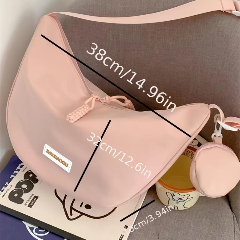 Small Casual Crossbody Bag Student Commuting Shoulder Bag with Headphone Coin Pocket