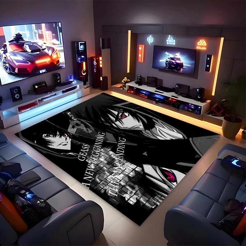 Anime Code Geass Printed Absorbent Washable Carpet,Non-Slip Bathroom Mats,Kitchen Rugs,Living Room Entrance,Camping Picnic Rugs