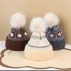 Winter Warm Baby Pompom Hat Woolen Knit Thicken Ear Protection Windproof Beanies Hat Boy Girl Kids Anti-Cold Pullover Hat