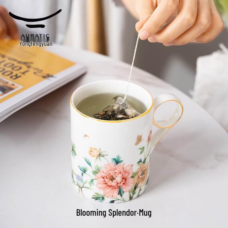 Auratic  Blooming Grace  Floral Ceramic Mug 350ml
