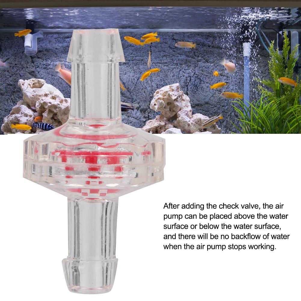 10Pcs Aquarium Air Pump One Way Non Return Check Valve Waterstop Accessory for Fish Tank(7mm )