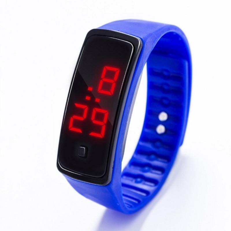 

Children Led Digital Watch Electronic Movement Plastic Case School Activities синий