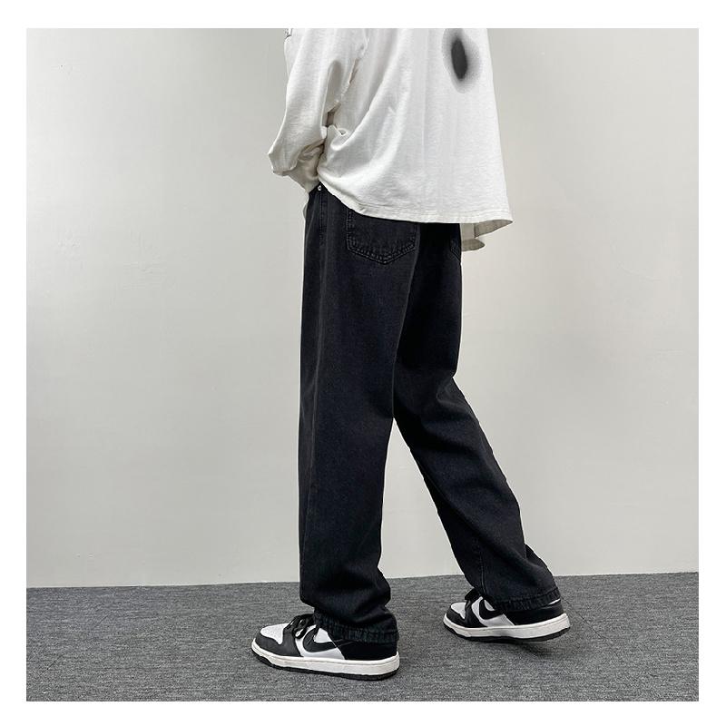 Jeans da uomo a gamba dritta, vestibilità ampia, nuovi pantaloni casual alla moda a gamba larga 2026