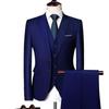 (Jacket + Vest + Pants) Men's Suit Three-piece Suit, New Solid Color Slim Boutique Business Fashion Men's Clothing Suit Set