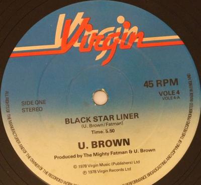 12 Zoll Schallplatte U BROWN - Black Star Liner / River John Mount VOLE4 Virgin 1978 UK Reggae, Ska & Dub Gebraucht