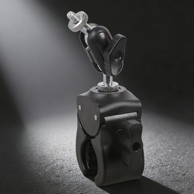 Sturdy Double Hole Photography Clamp With 360 Degree Rotation for Mounting on Bicycles Handlebar Desktop and Tripods