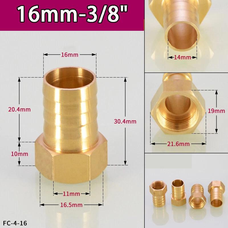 Peijian 1/8" 1/4" 3/8" Bsp Brass Pipe Fitting Barbed Hose Tail Joiner Tubing Connector Air Water Fuel Gas 6/8/10/12/14/18mm Fuel System Fittings7
