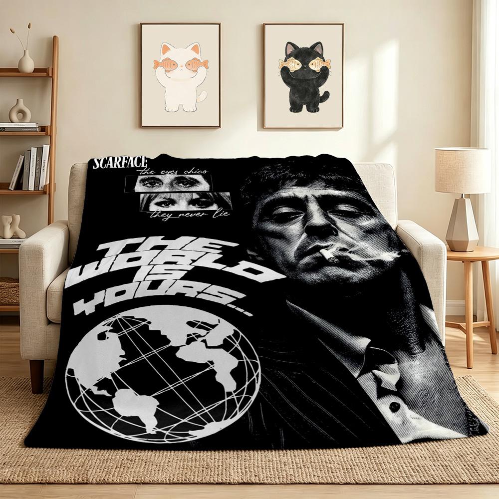Scarface World Flannel Blanket Throw Blanket Soft Warm Sofa Bed Camping Home Decor Unique Christmas Gift C9211107