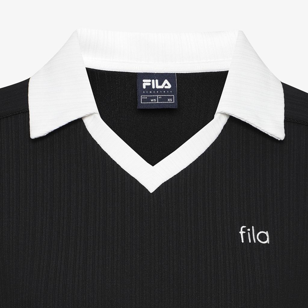 Hwilla Women'S Ribbed Training Collared Short Sleeve Tee (Fs262Ts02F001001)