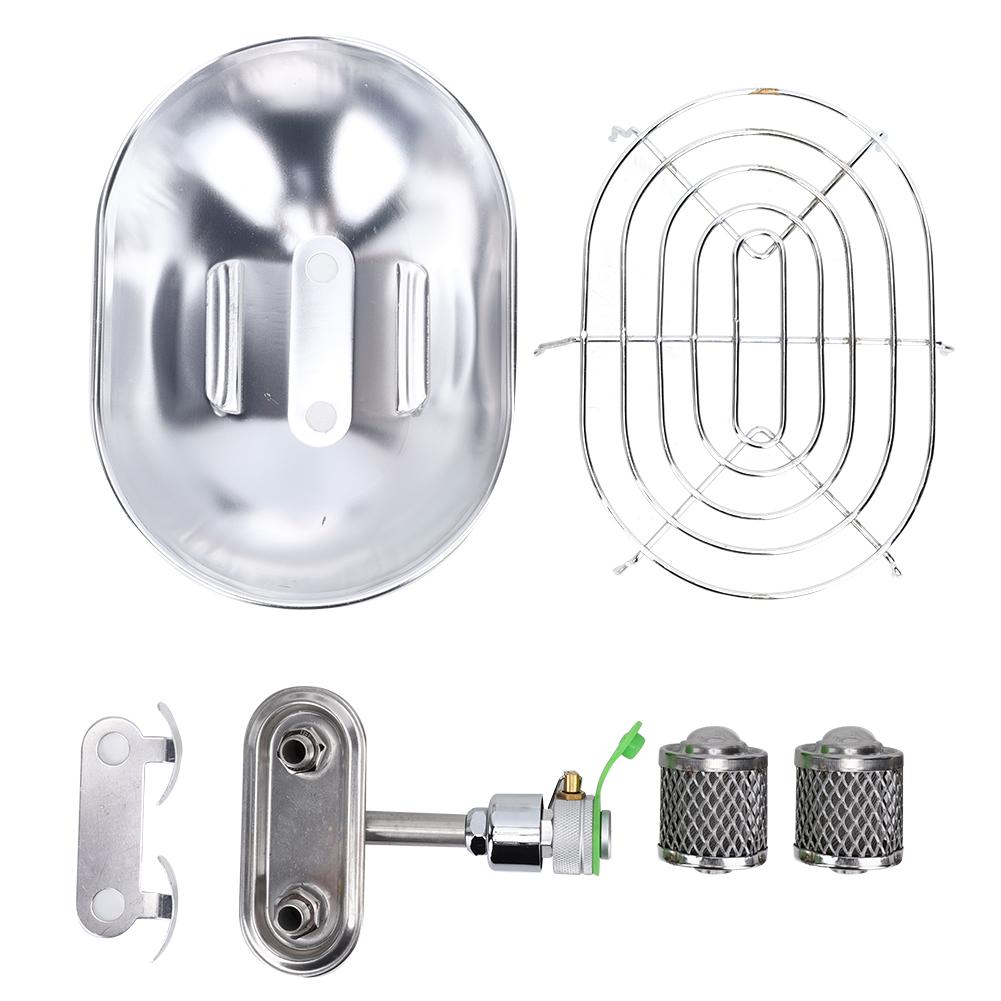 BRS H22 1 шт. Нержавеющая сталь Серебристый Бутановая газовая плита Двухголовочный Портативный обогреватель для кемпинга на открытом воздухе Ночная рыбалка