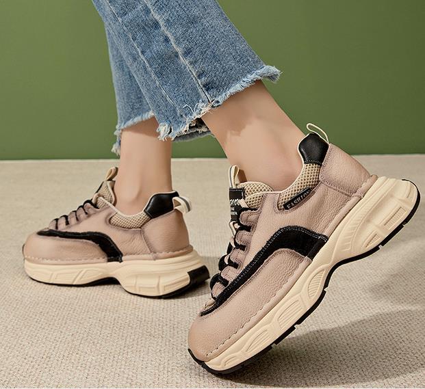 Fashion 4cm Air Mesh Genuine Leather Women Boots Motorcycle Fashion Moccasins Summer Chunky Sneaker Loafer Ankle Booties Shoes