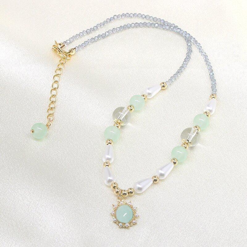Medieval court style collarbone chain imitation crystal beaded star necklace exquisite temperament versatile fashion neck chain
