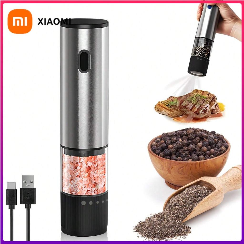 Xiaomi Electric Salt and Pepper Grinder, Rechargeable Mini Automatic Grinder, Adjustable Coarse and Fine Pepper Grinder