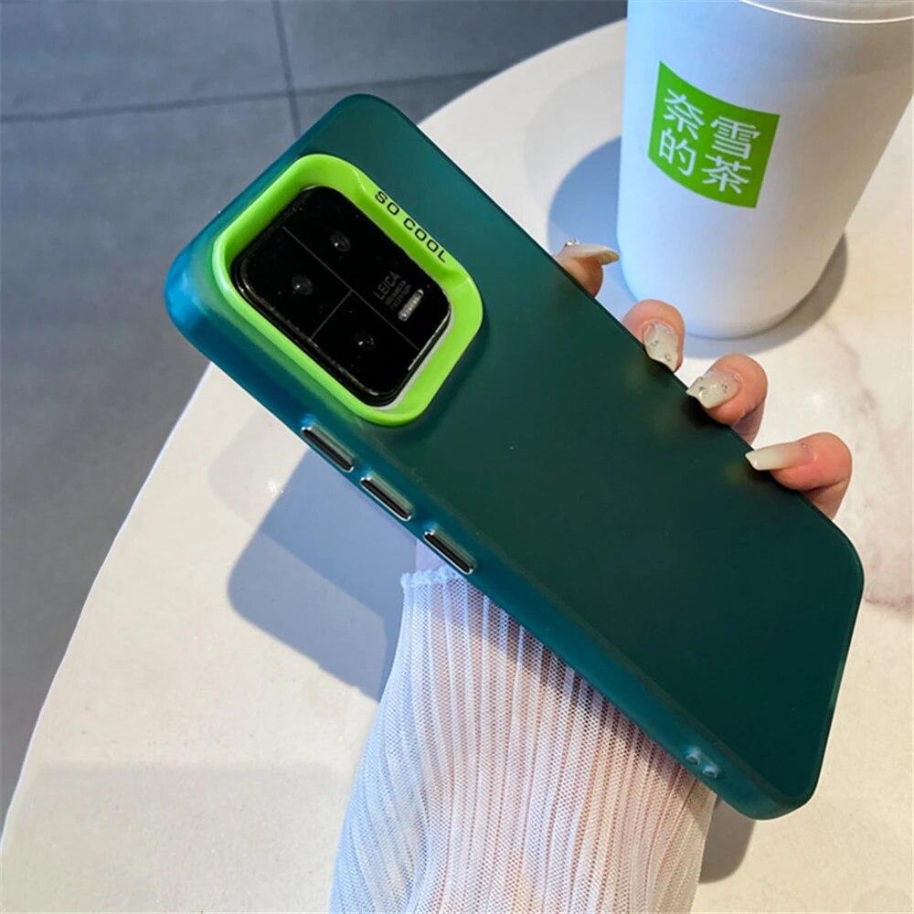 

Для Xiaomi 13T Pro чехол матовый лазерный цветной чехол для телефона для Xiaomi 14 13 Pro Mi 12T 13T 11T 11 Lite бампер противоударный чехол For Xiaomi 11 Pro темно-зеленого