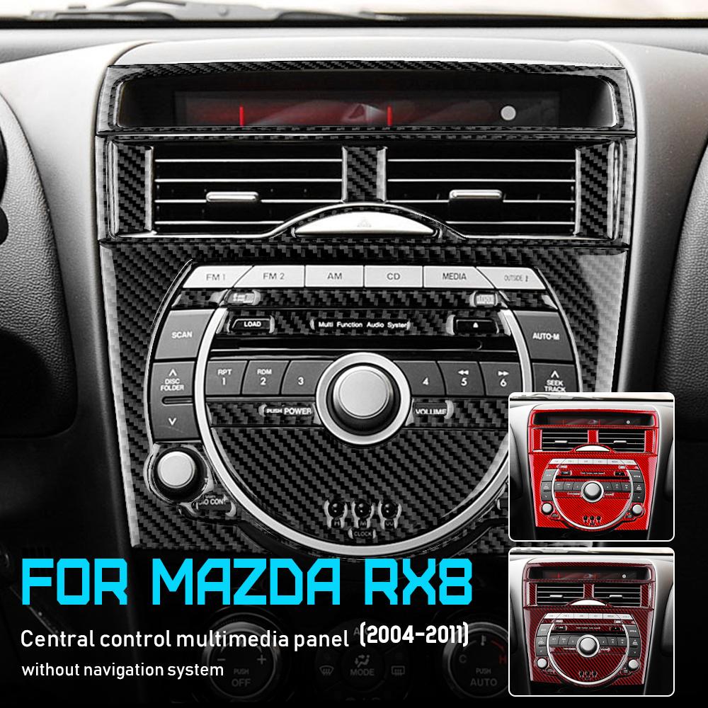 For Mazda RX-8 2004-2011 Real Carbon Fiber Center Control Panel Stickers Anti-Scratch Interior Upgrade Modification Accessories