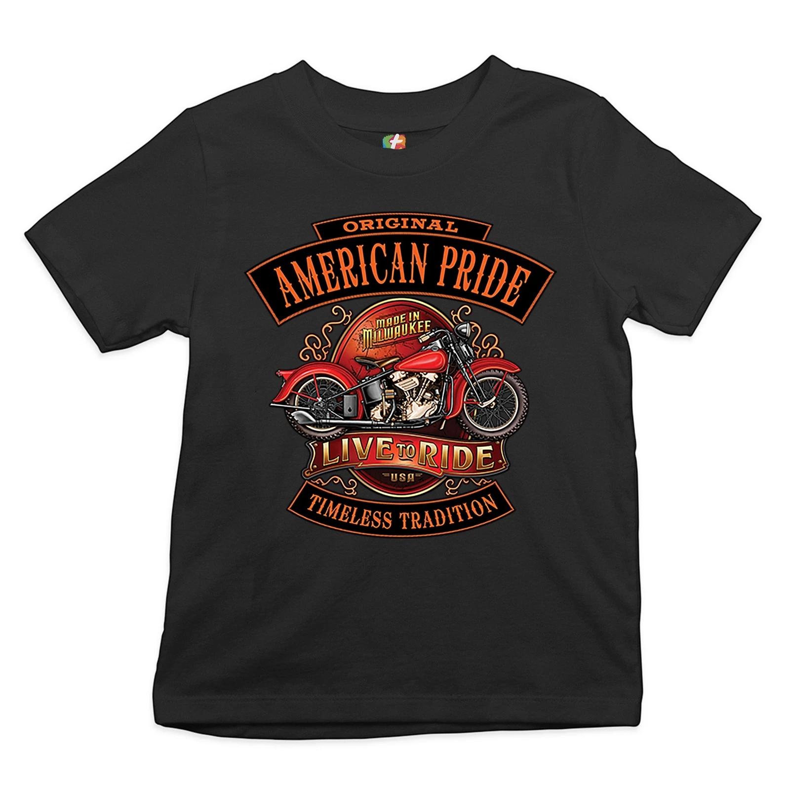 Original American Pride Youth kids boys T-Shirt Live to Ride Timeless Tradition Kids 120