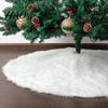 Elegant White Tree Skirt for Holiday Supplies 24/30/36 Inch Faux Fur Christmas Skirt, Soft Fluffy Plush Thickened Base Protector Cover Merry