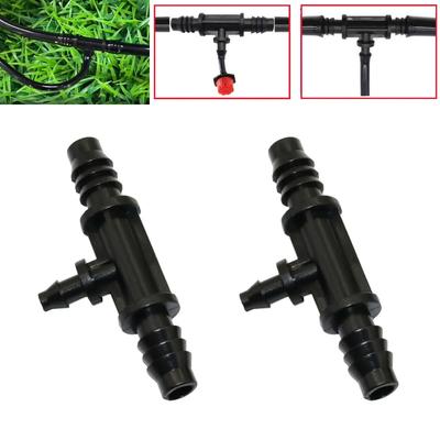 8/11mm To 4/7mm Hose Barbed Reducing Tee Garden Lawn Orchard Micro-Irrigation Black Quick Connection 3-Way Hose Splitter 10Pcs