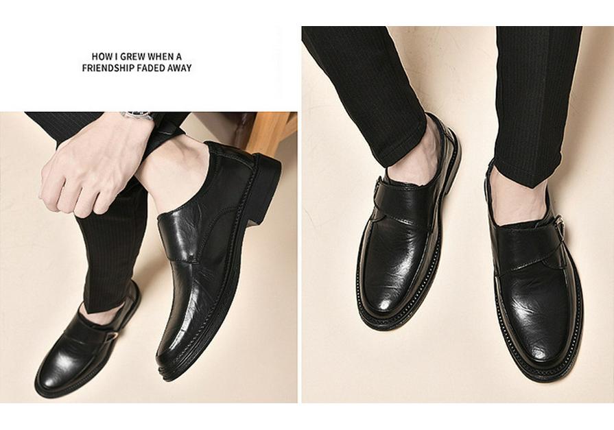 Men's Leather Slip-on Formal & Casual Shoes - Cowhide Wedding & Dad Shoes