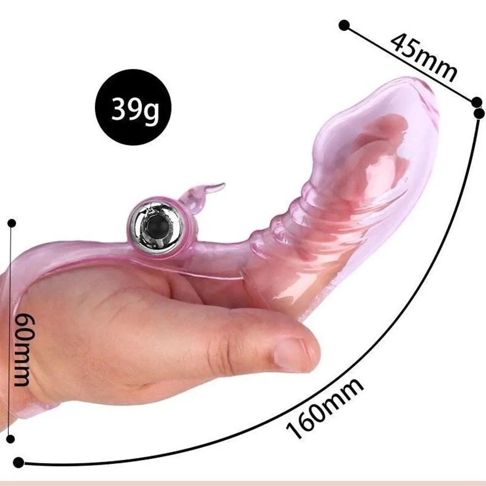 Triple Finger Vibrator Masturbation Clit GSpot Orgasm Massager Condom Dildo Rabbit Vibrating Stick Sex Toys for Women  Adult Toy