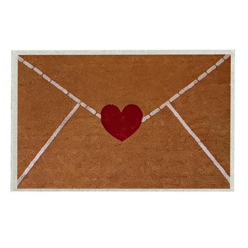 Valentine Outdoor Rug Wear-Resistant Artificial Linen Dust Removal Mat Household Entrance Front Door Rug for Indoor/Outdoor Use
