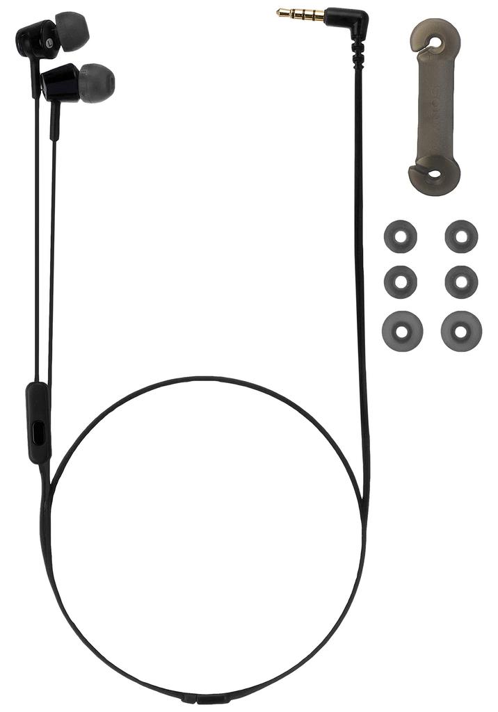 Sony type with remote control and Black B MDR-EX155AP Earphones In-ear microphone, MDR-EX155AP