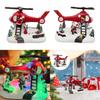 Christmas Music Box Helicopter Statue Home Decor for Kids Adults Santa Claus Figurine
