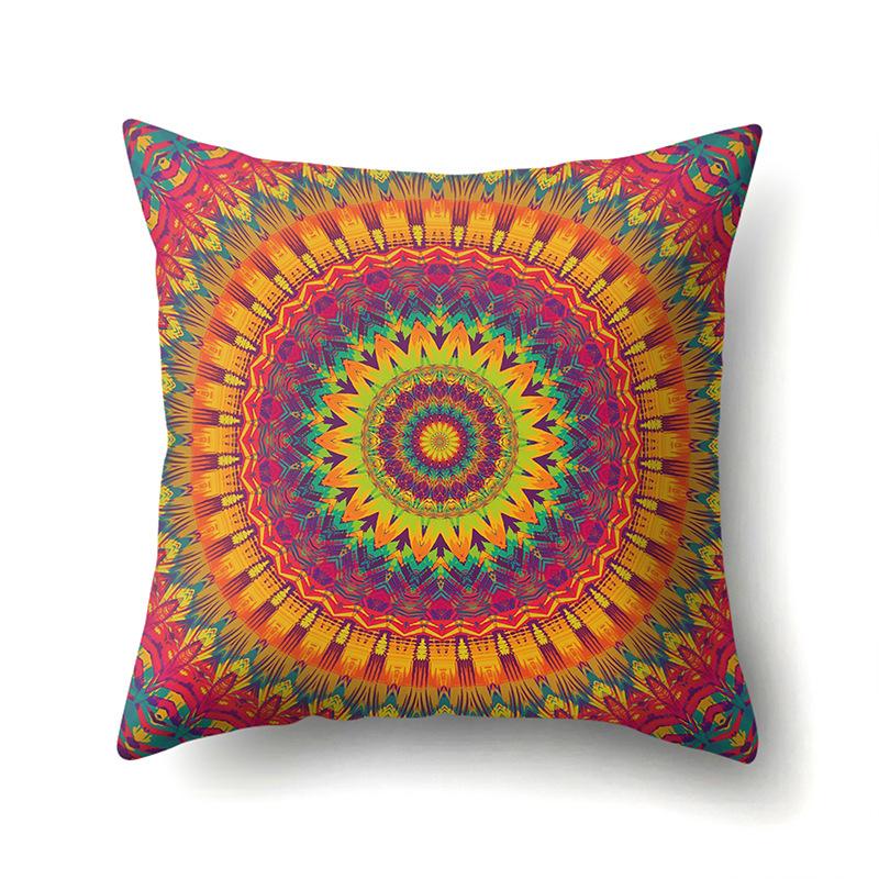 American Retro Ethnic Bohemian Polyester Pillow Case Car Decoration Home Printed Waist Rest Pillow Case