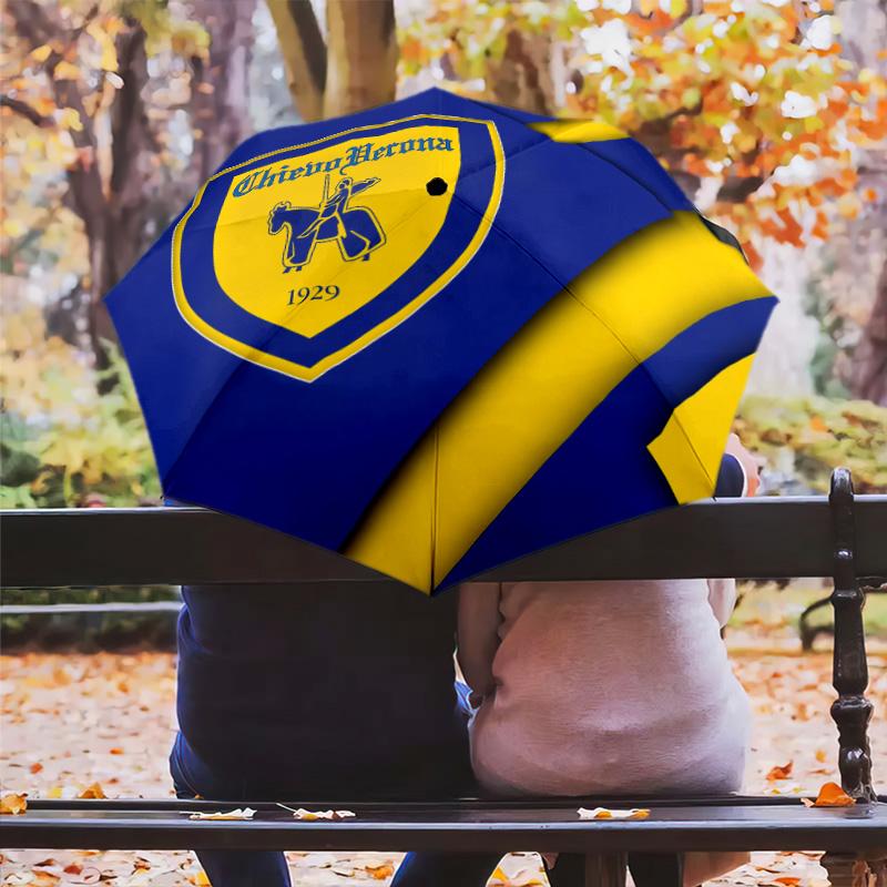 Wzór Hellas Verona FC, automatyczny składany parasol, przenośna i składana konstrukcja, 8 żeber, prezent na Boże Narodzenie lub urodziny.