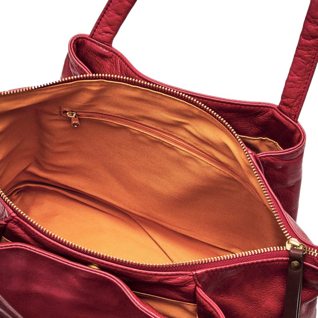 Bianco Cowhide Tote Bag Shoulder Genuine Made In High Red 93224, Handbag, Bag, Leather, Glossy, Simple, Japan, Quality,