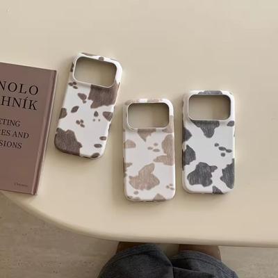 Herbst Winter Persönlichkeit Kreativ Milchmuster Leder Stoßfest Schutz Hülle für iPhone 17 16 15 14 Pro Max
