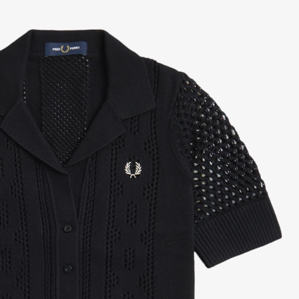Fred Perry [womens] Open Knit Button Through Shirt  102  Afpf2417115 102