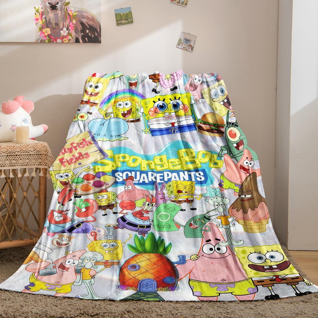 SpongeBob: Lively&Vibrant All-Character Group Portrait Print Blanket Soft Multifunctional Decortive Universal Throw Blanket Gift