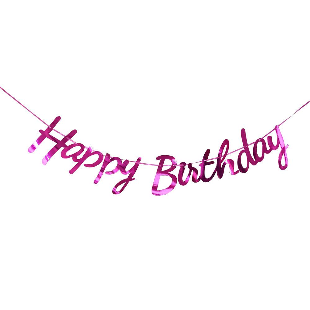 Happy Birthday Hat One-Piece Bronzing Flag Baby'S First Birthday Arrangement Banner Customization