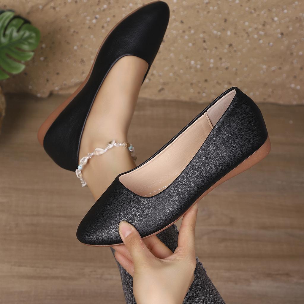 Scarpe Basse da Donna Semplici Casual Punta Appuntita Scarpe Piatte Estive Suola in Gomma Sneakers da Donna Morbida Pelle Traspirante Slip-On Mocassini