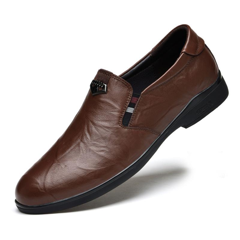 

High-quality Loafers Casual Shoes Men s Leather Breathable and Comfortable Men Casual Men s Leather Fashion Trend Leather Shoes 46 коричневый