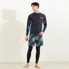 Beijigelleu Men'S Zip-Up Rash Guard + Beach Shorts + Water Leggings Set Bem-W912G